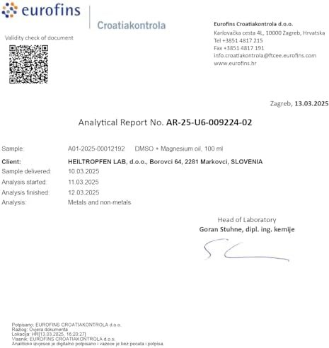 mezcla de aceite dmso y magnesio por el dr. hartmut fischer (3.4 onzas), ingredientes de grado farmacéutico, alta pureza, bajo olor, heiltropfen® mezcla de aceite dmso y magnesio por el dr. hartmut fischer (3.4 onzas), ingredientes de grado farmacéutico, alta pureza, bajo olor, heiltropfen®